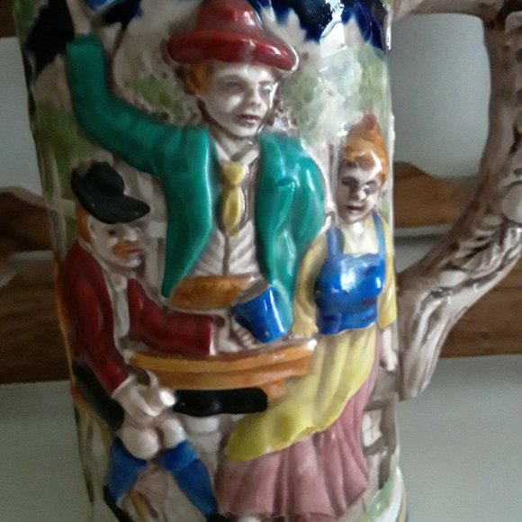 Vintage German Beer Stein with Traditional German Scenes - Picture 2 of 8